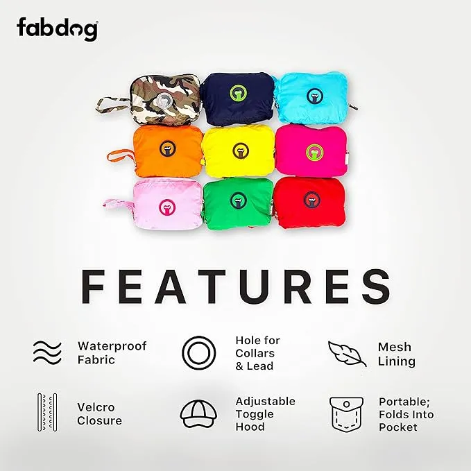 Fabdog | Camo Packaway Dog Raincoat
