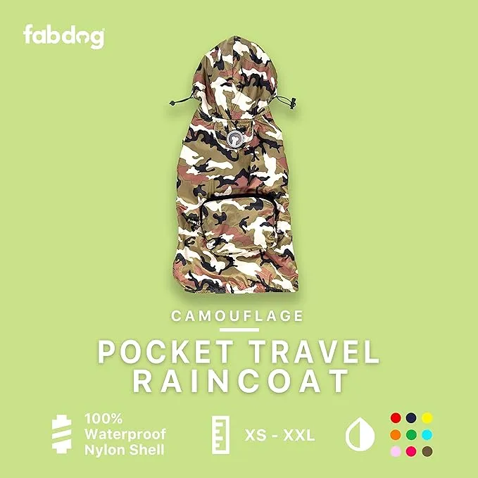 Fabdog | Camo Packaway Dog Raincoat