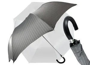 Folding gray striped umbrella for men