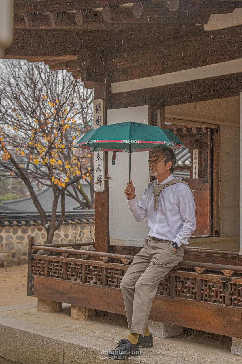 Folding Umbrella "Dancheong" - Celadon Green