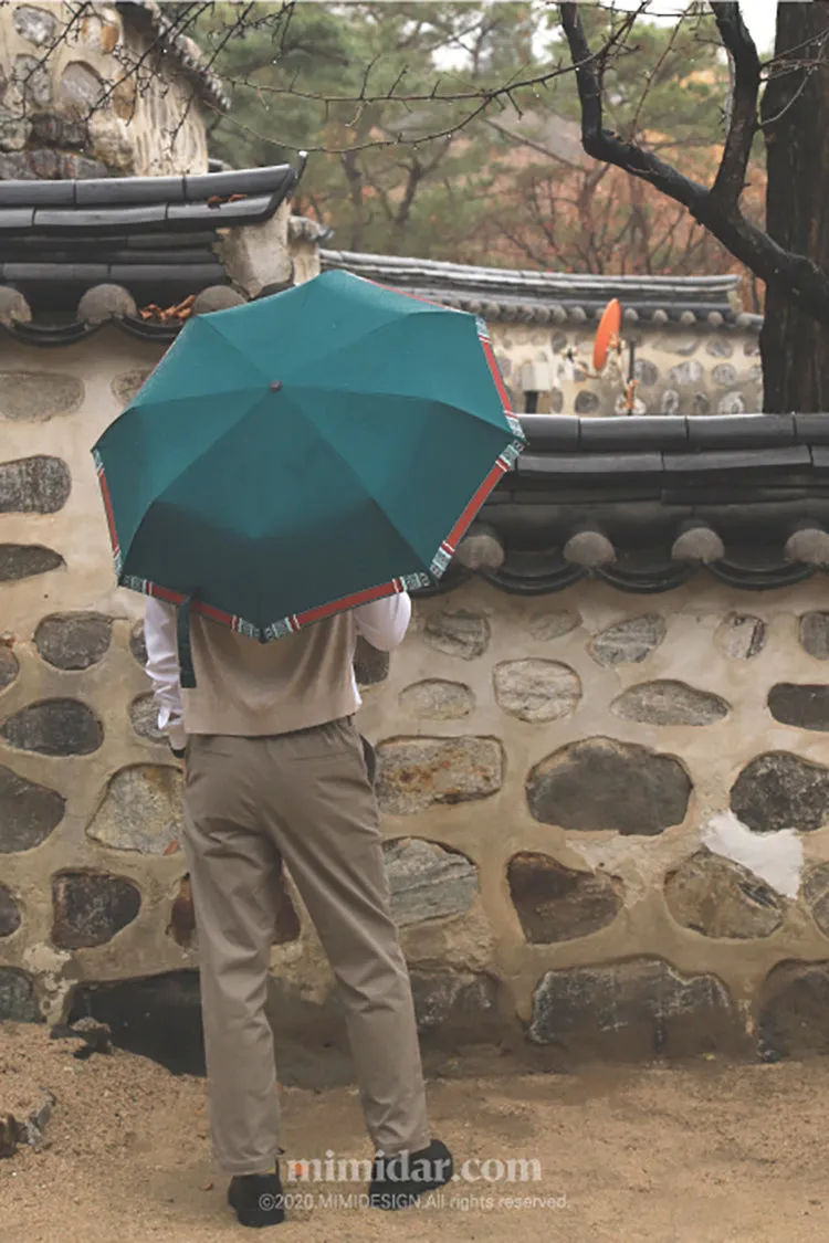 Folding Umbrella "Dancheong" - Celadon Green