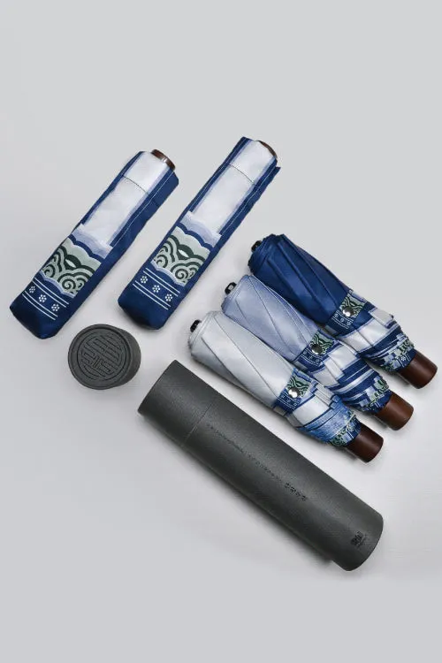 Folding Umbrella "Dancheong" - Indigo