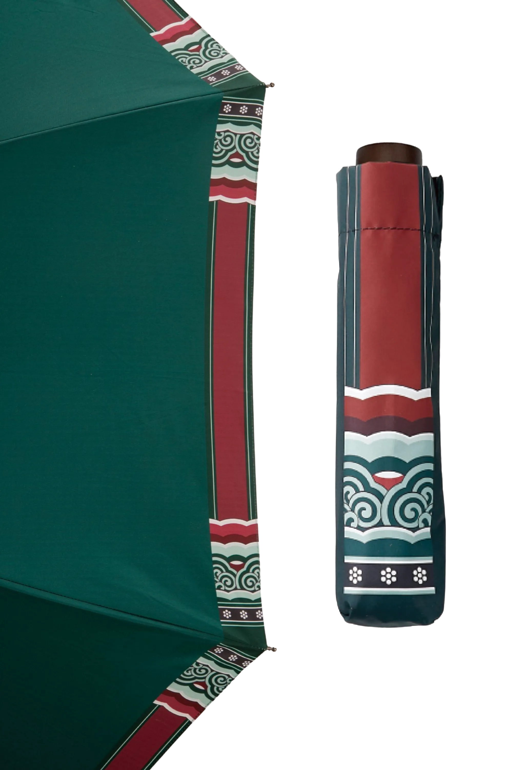 Folding Umbrella "Dancheong" - Teal Green