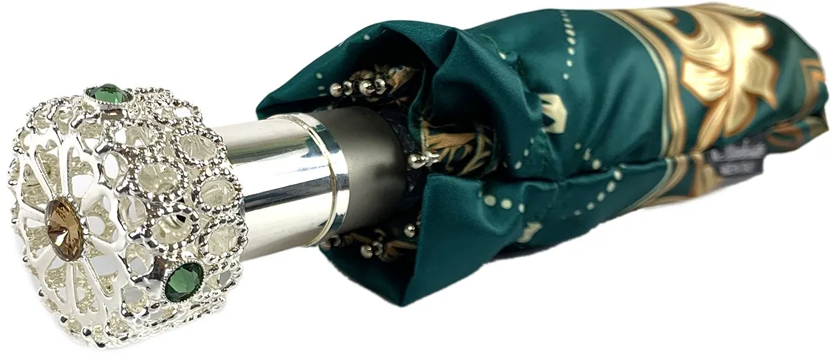 Green and Beige  Women's Folding Umbrella