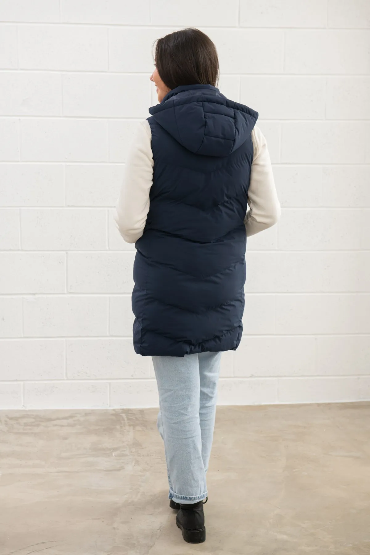 Savannah Long Gilet - Navy